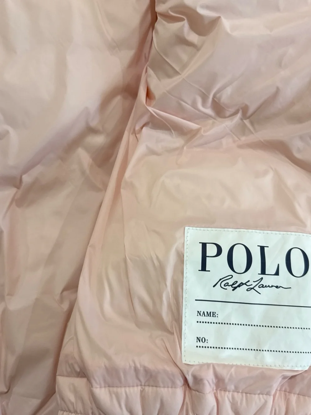 Ralph Lauren Girls Light Pink Puffer Jacket